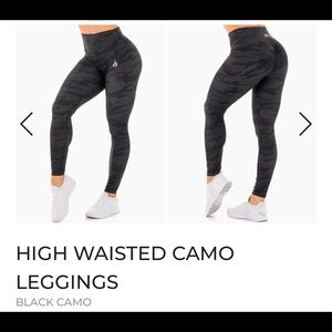 Scrunch Bum High Waisted Black Camo Leggings